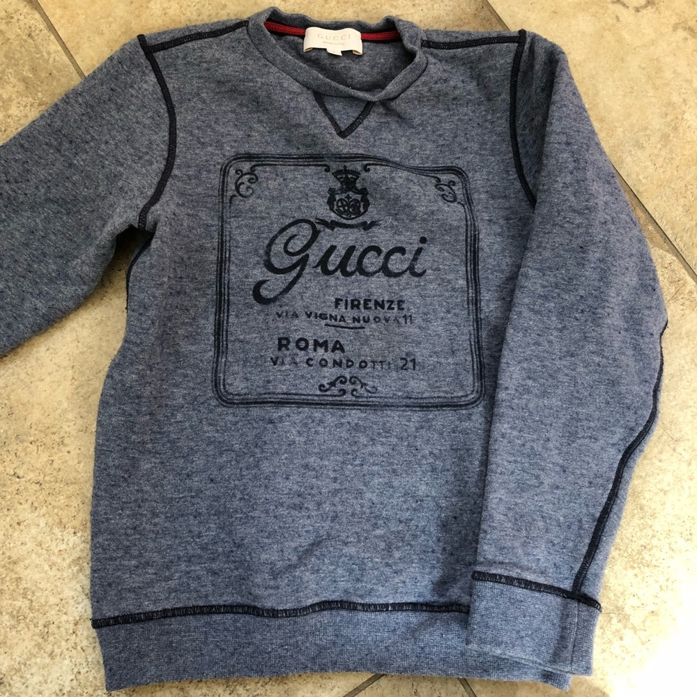 Boys Authentic Blue Gucci Sweatshirt size 8